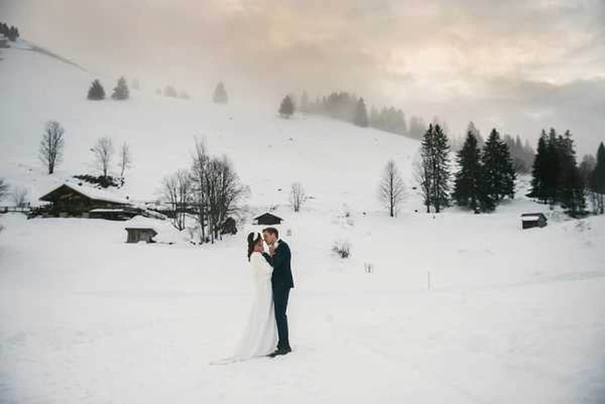 A Snowy Winter Wedding at Chalet des Praz in the French Alps