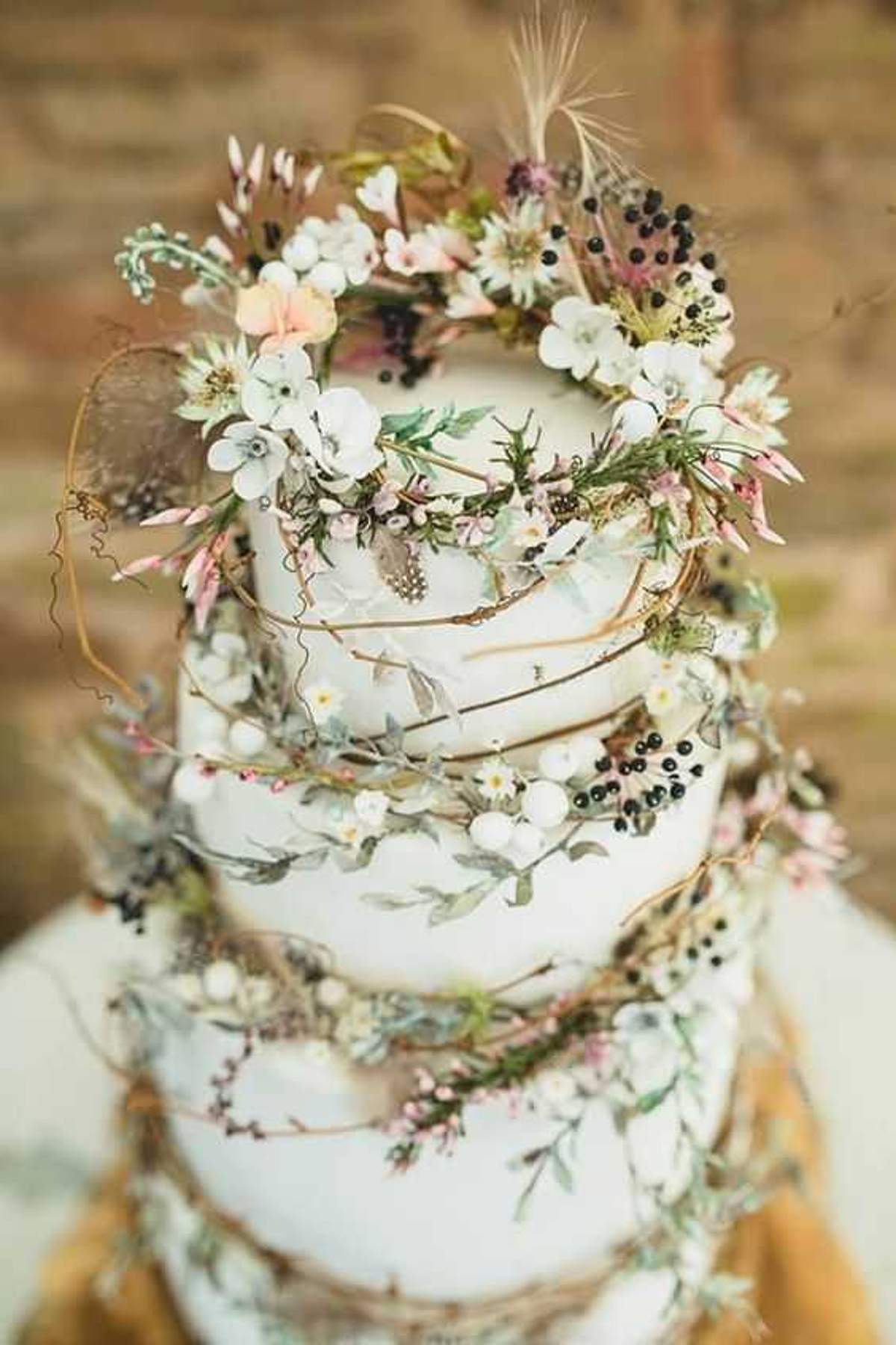 boho wedding cake - rustic boho wedding cake