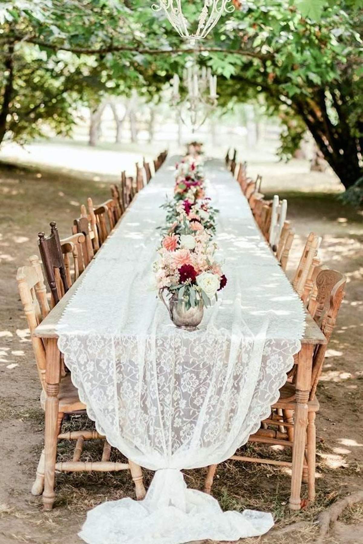 Mismatched chairs boho decor wedding