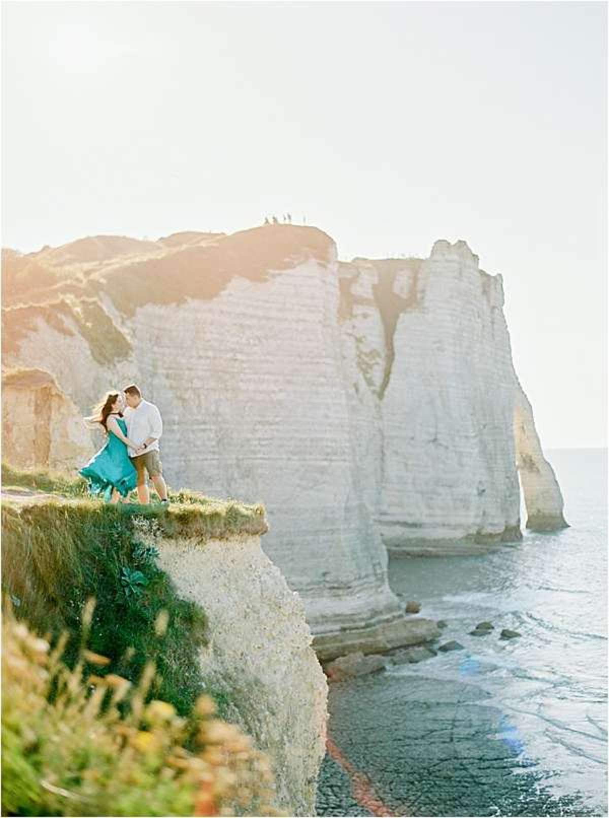 Romantic Cliffside Elopement in Etretat, Normandy