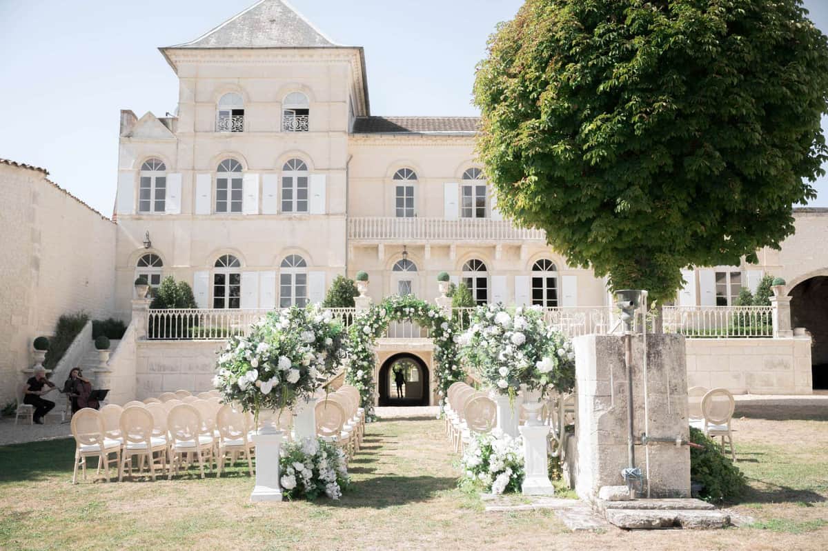 All-White Florals and Candlelit Courtyards at No.3 The Chateau, Bordeaux