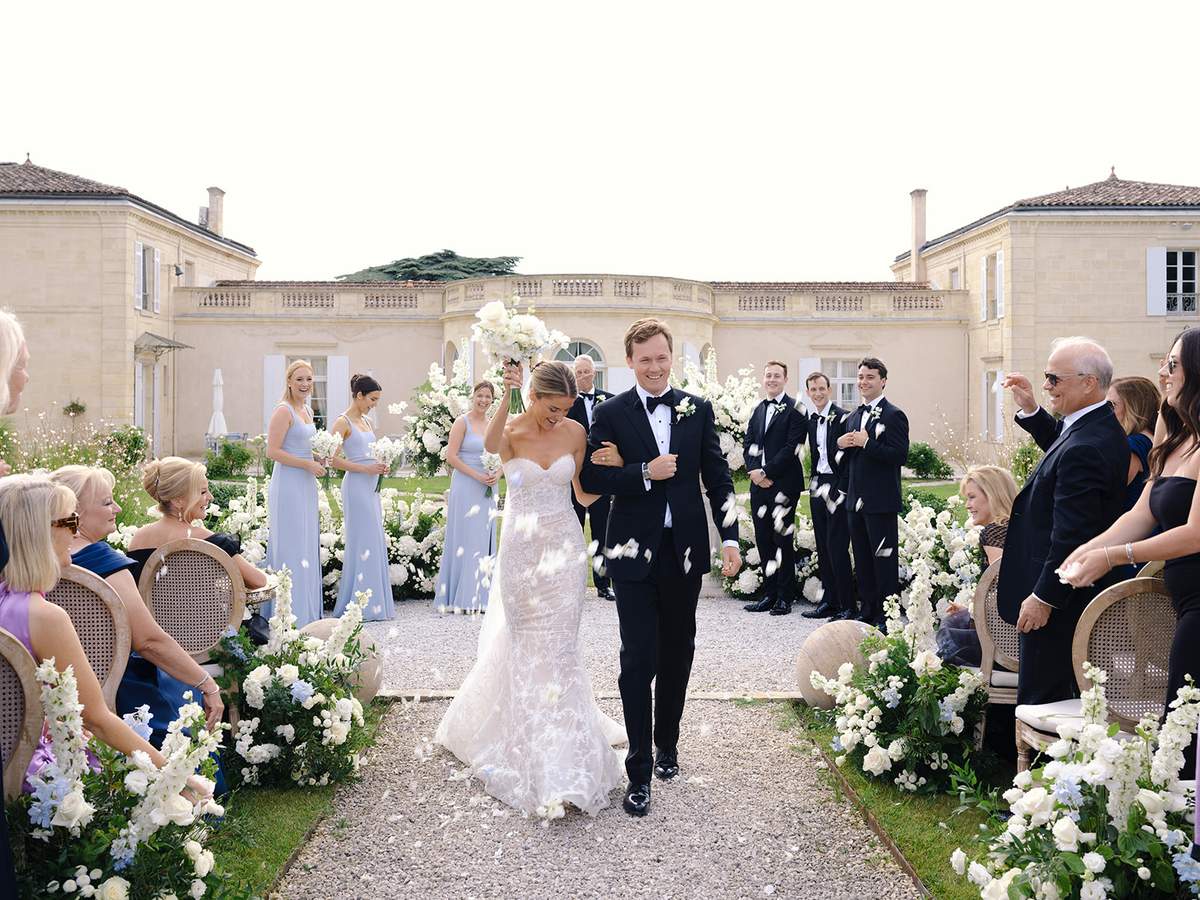 Dana Harel Lace and Sky-Blue Florals at Chateau Gassies, Bordeaux