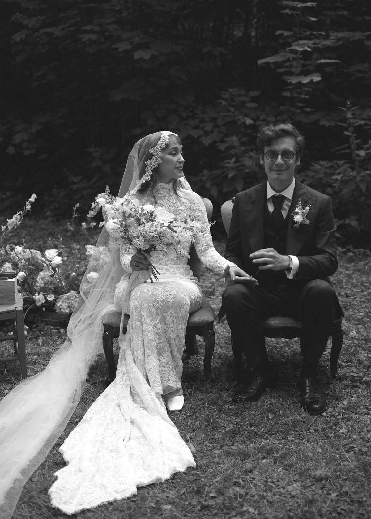 Bride and groom at ceremony