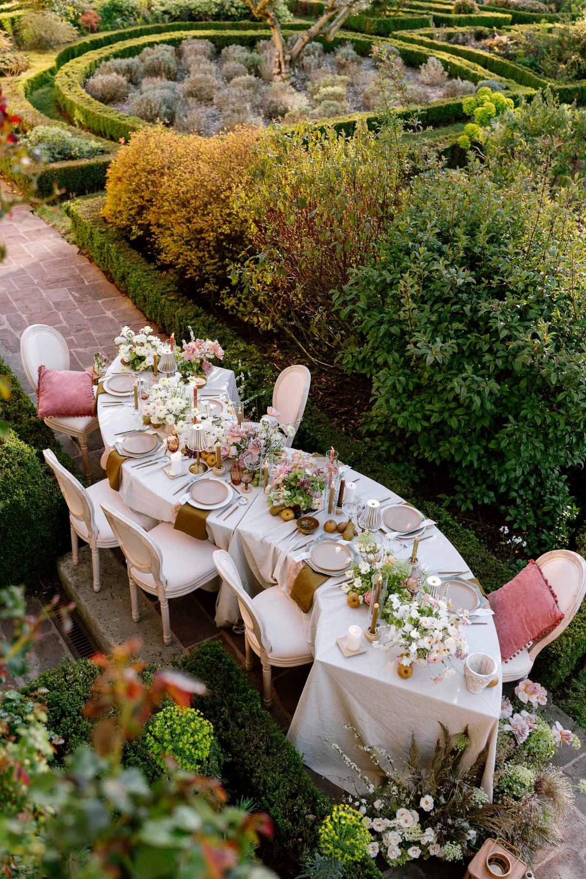 Dusty Rose and Antique Mauve at Chateau de la Gruerie, Burgundy