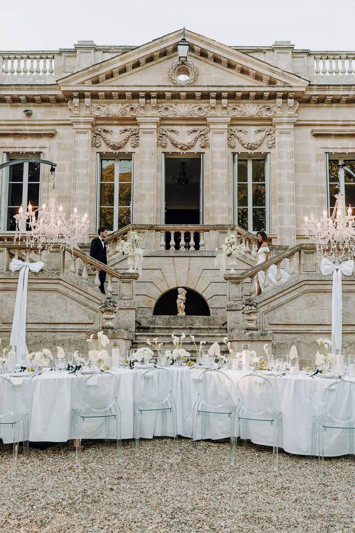 Sculptural White Florals and Black Ink at Chateau Couffins, Bordeaux