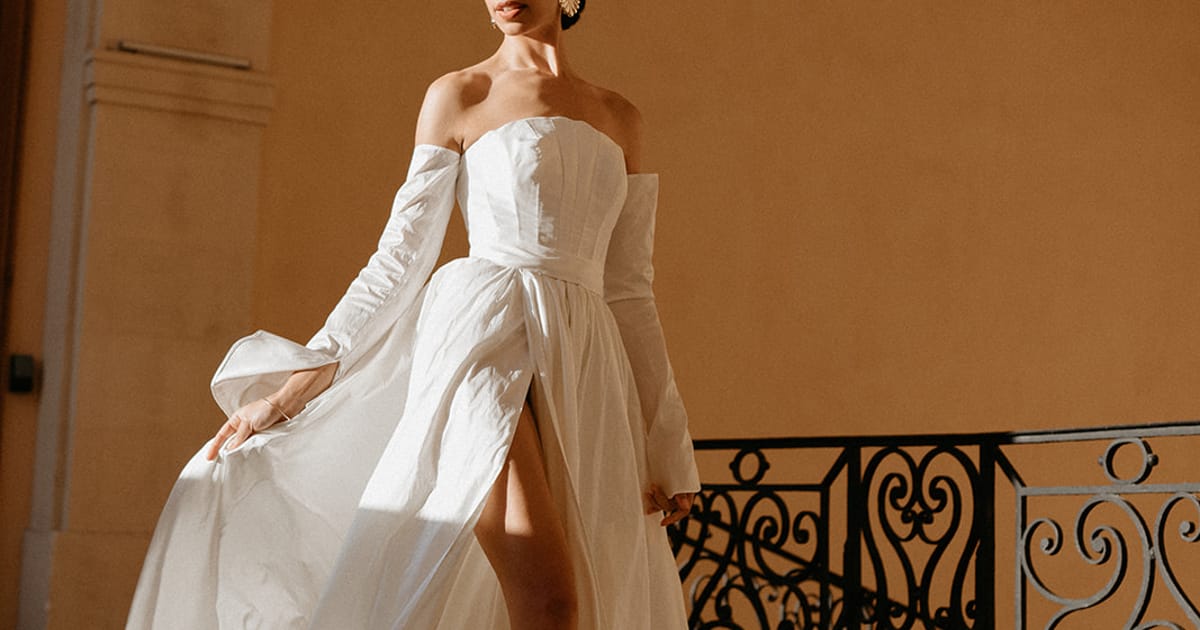 couturier wedding dress Flowy Ethereal Two Piece Wedding Dress Ellora main image 1
