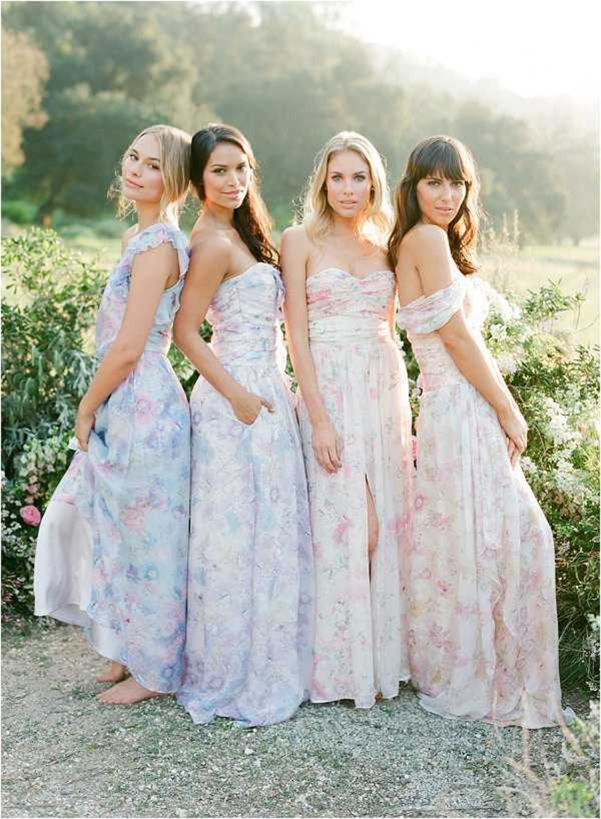 floral bridesmaids dresses