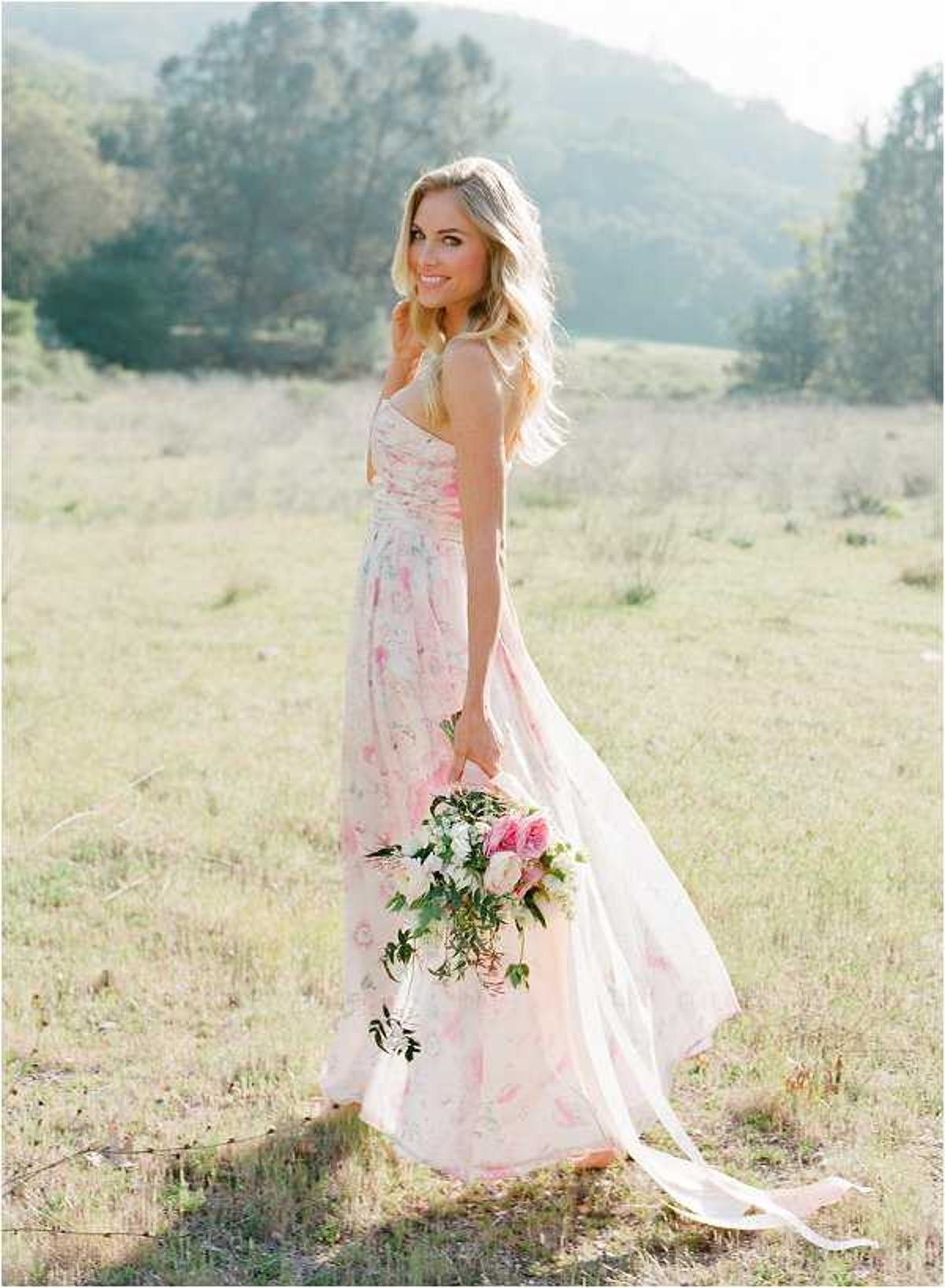 pretty floral wedding dress