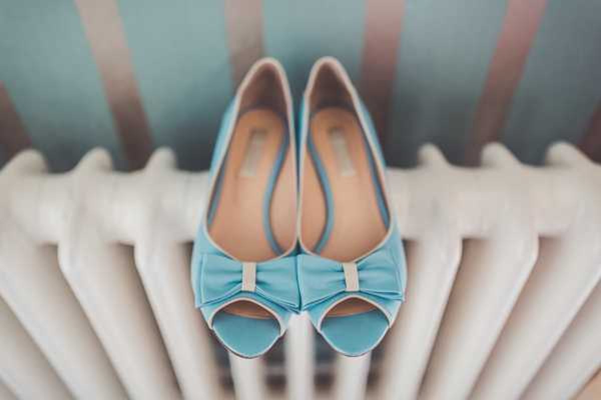 Pale blue shoes