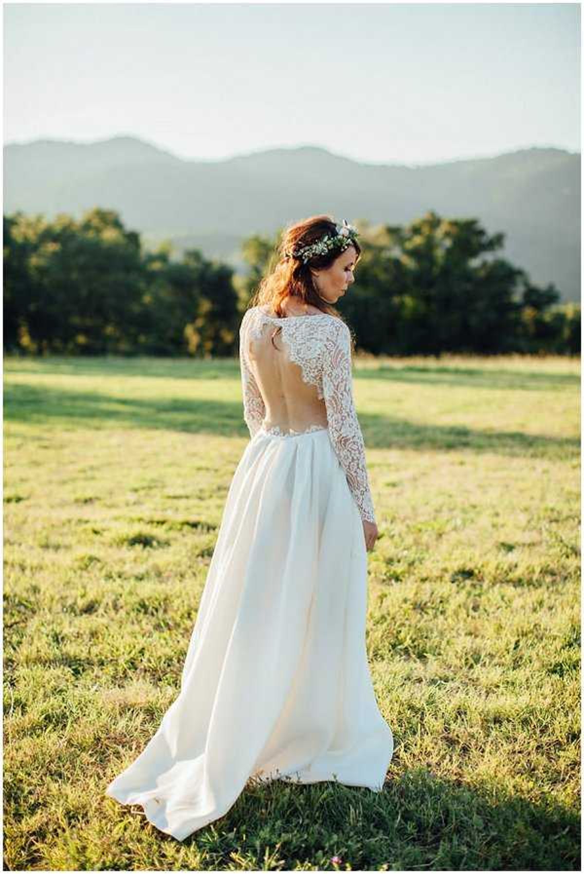backless Rime Arodaky wedding dress