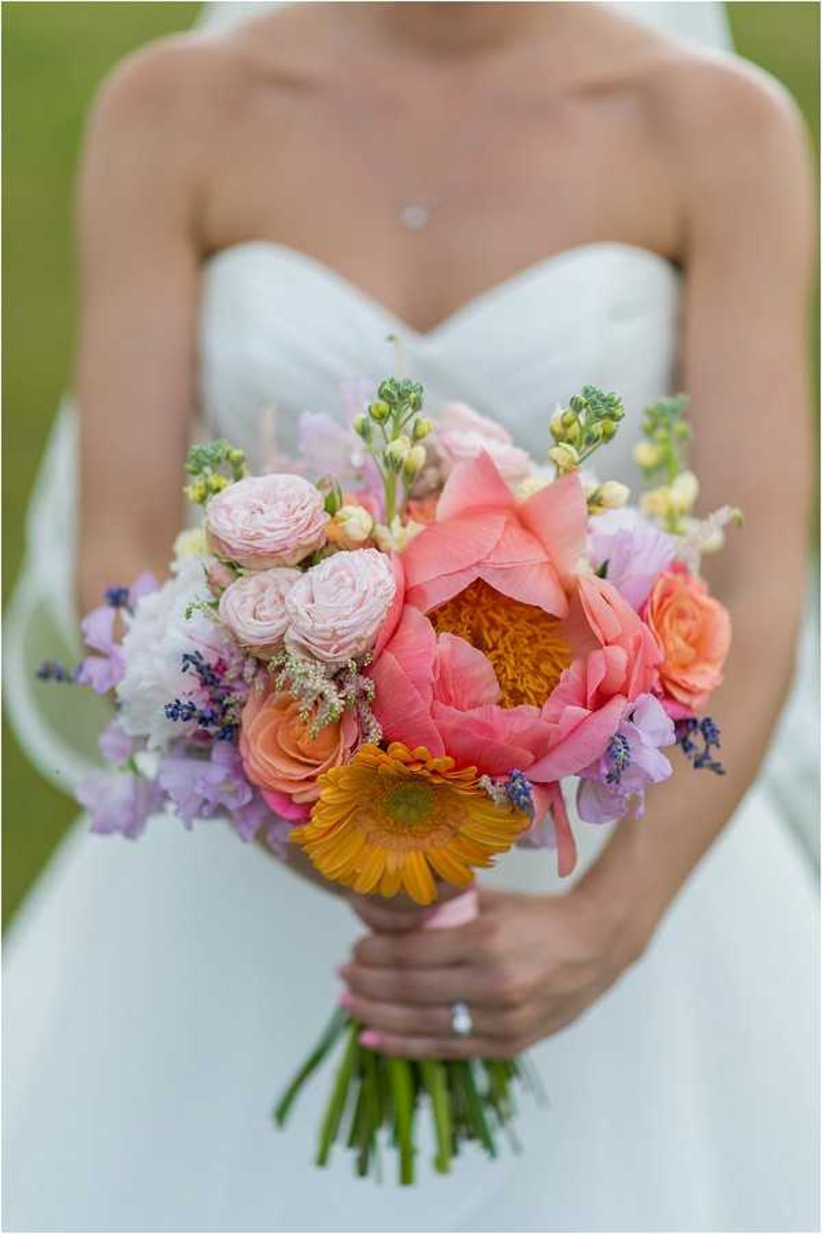 bright and bold wedding bouquet