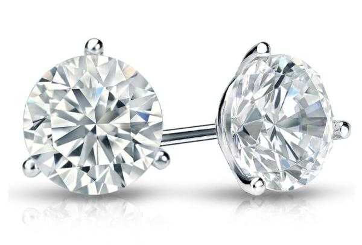 Martini Round Diamond Stud Earrings