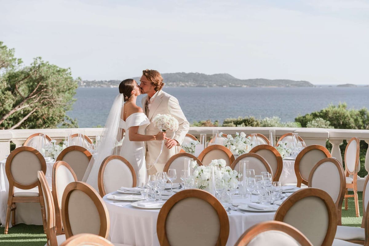 Coastal Blues and Crisp White Linen at Castel Bay, Hyeres