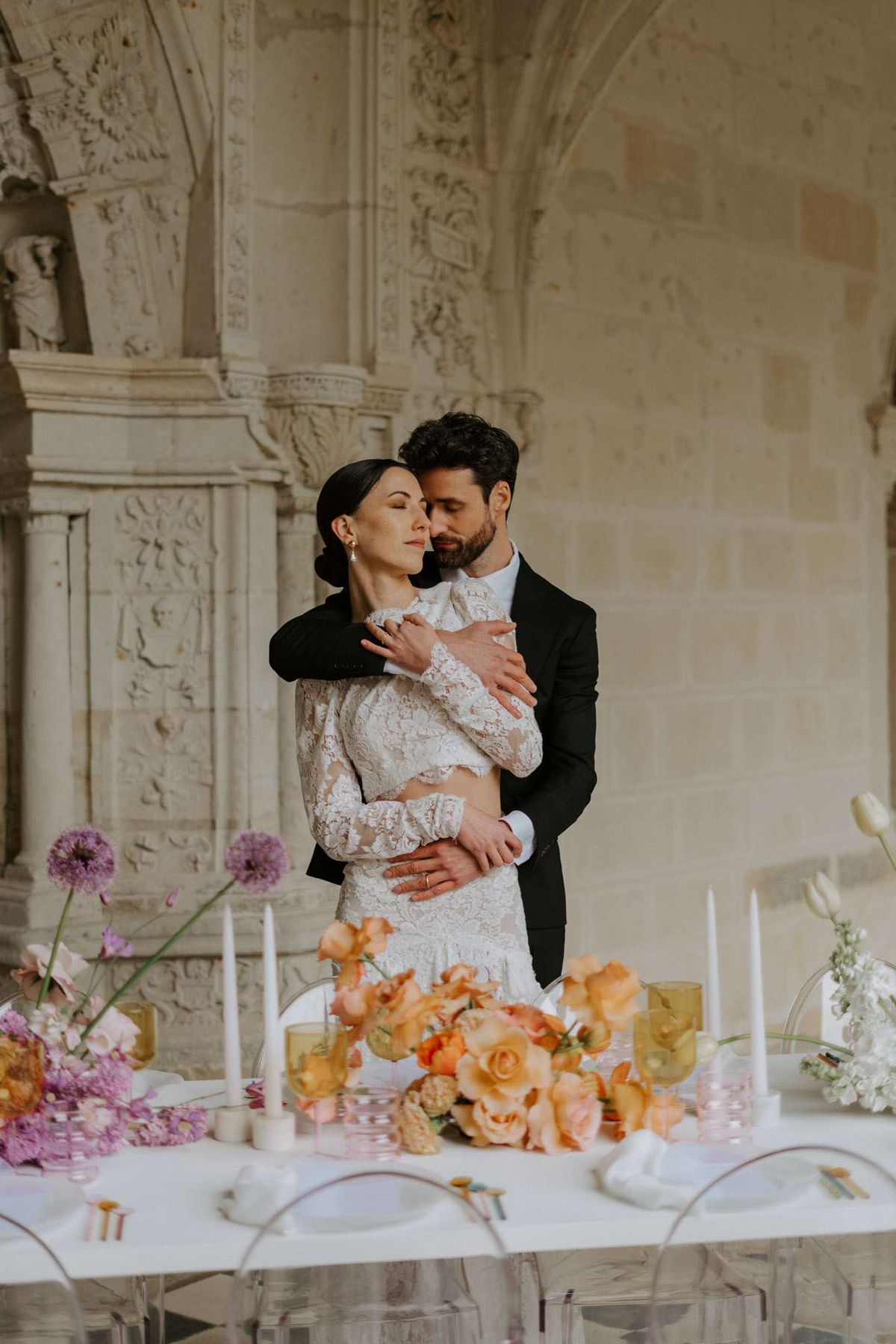 Modern Madonna: Lace and Stone Light at Abbaye Royale de Fontevraud, Loire
