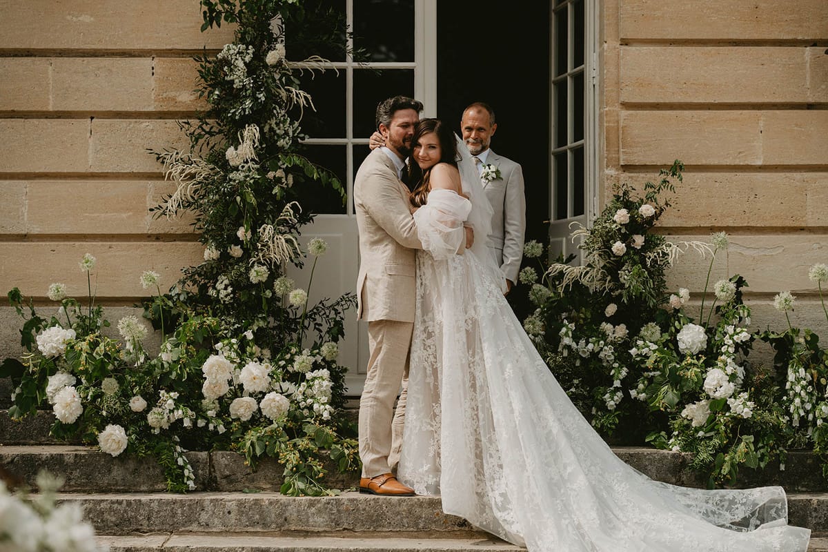 Wedding ceremony with peonies