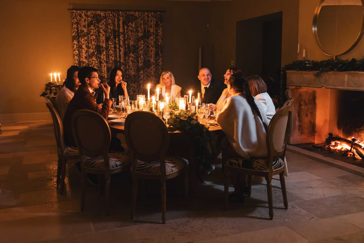 Wedding reception table setting