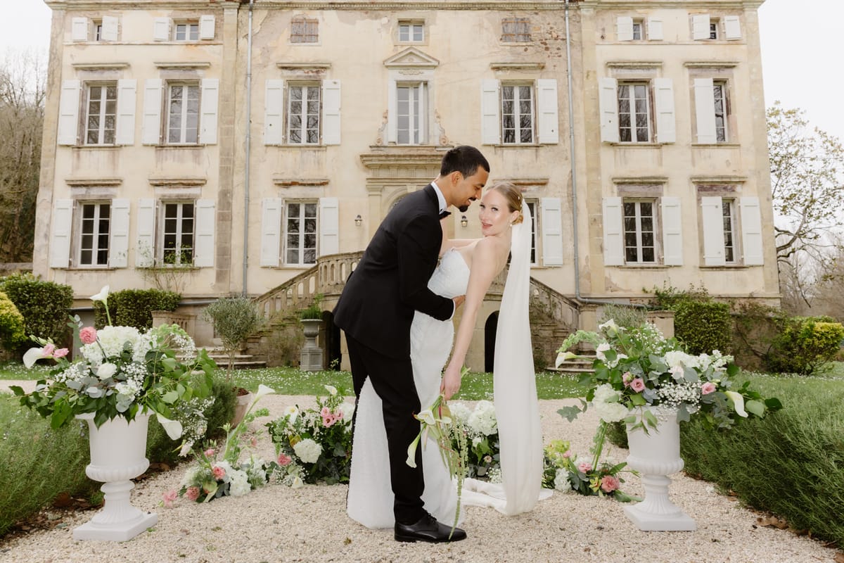 Ivory Blooms and Warm Stone at Chateau du Pont Bourguet, Occitanie