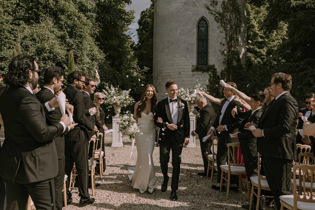 Wedding ceremony with white roses