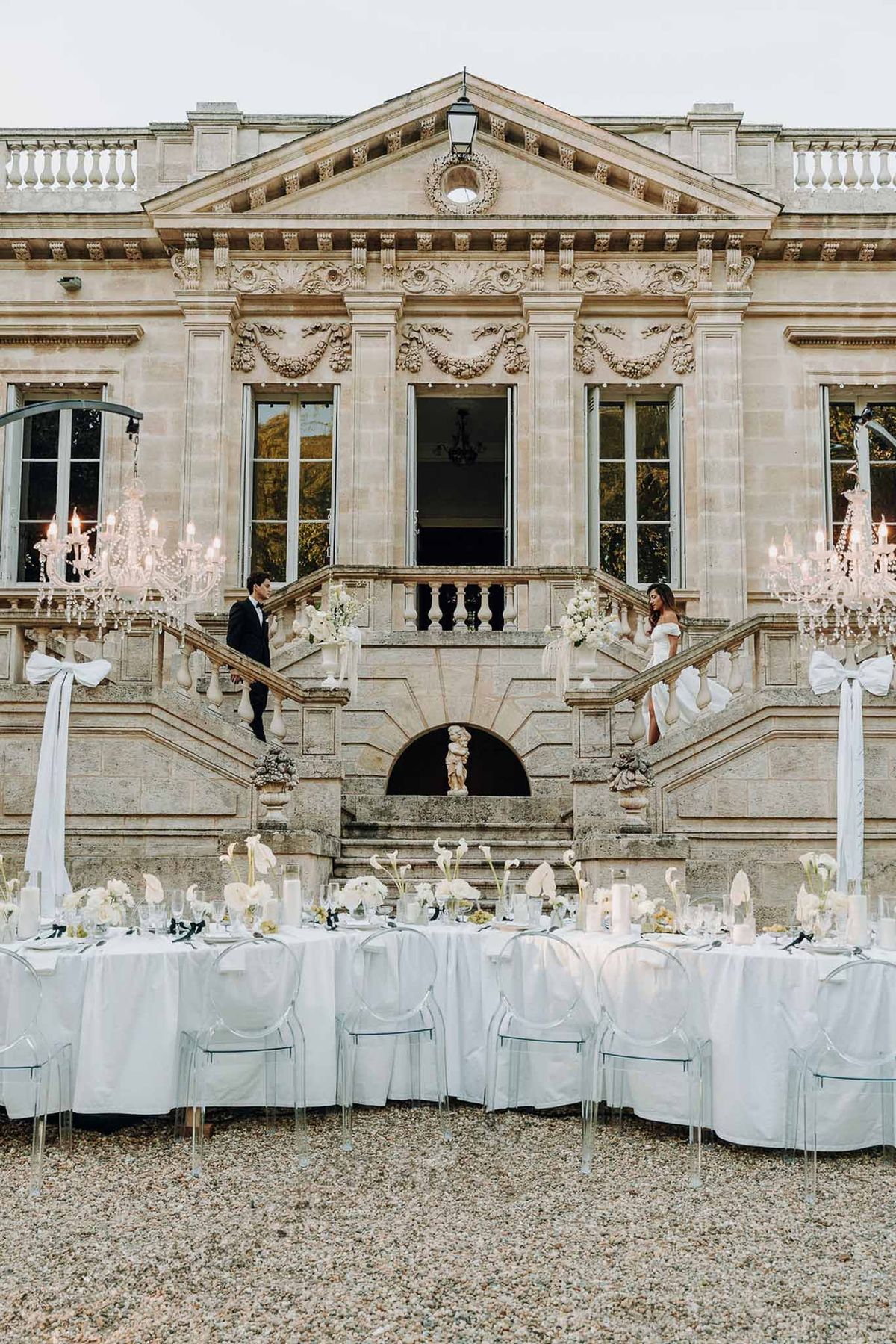 Sculptural White Florals and Black Ink at Chateau Couffins, Bordeaux