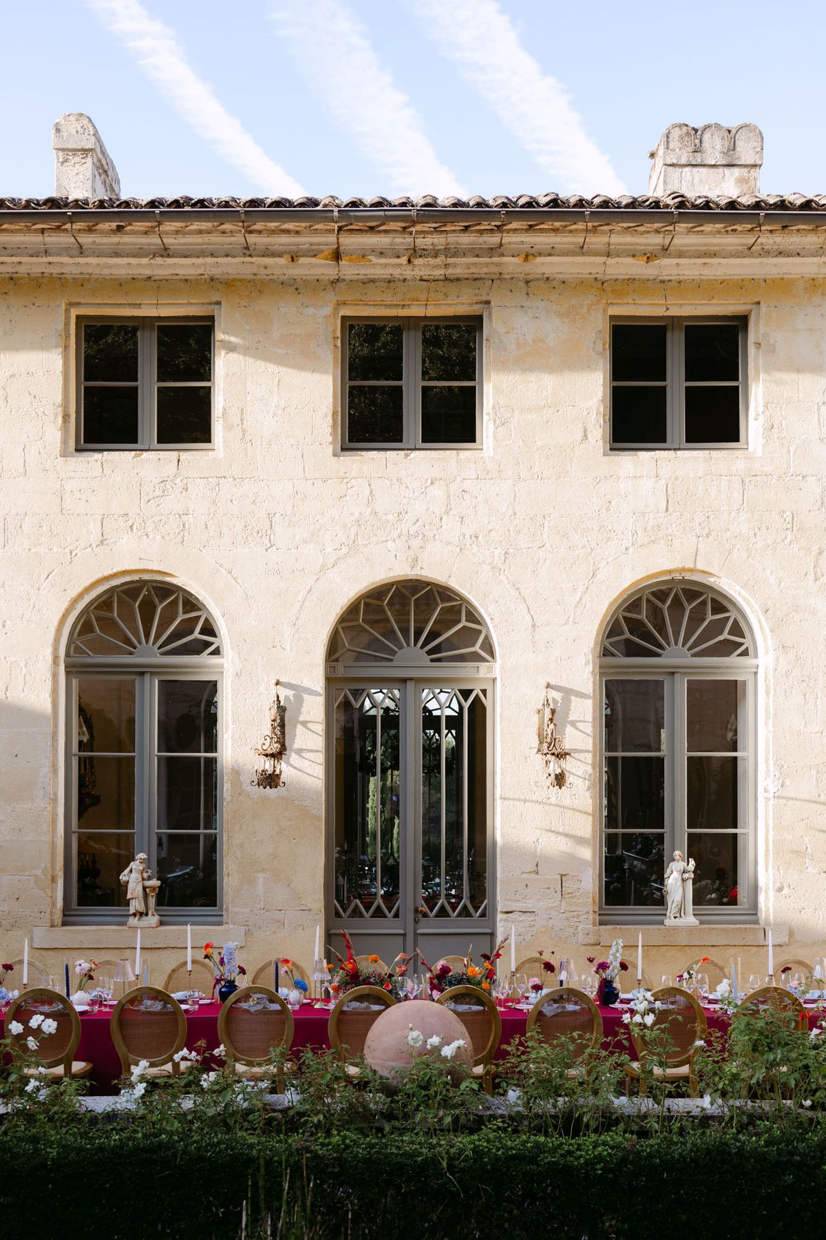 The Tuscan-style château and gardens of Domaine de Perrotin in the Dordogne, Nouvelle-Aquitaine, the setting for Rooa and Mark's wedding