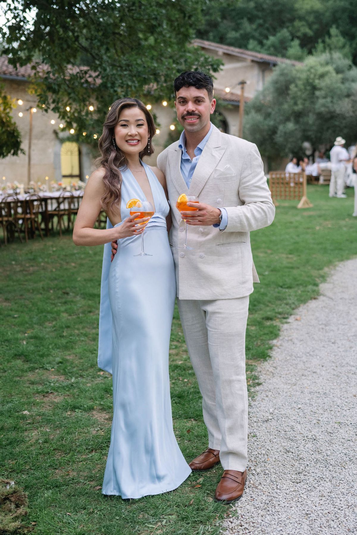 Cocktail Hour at Domaine le Castelet welcome dinner — Lisa and David