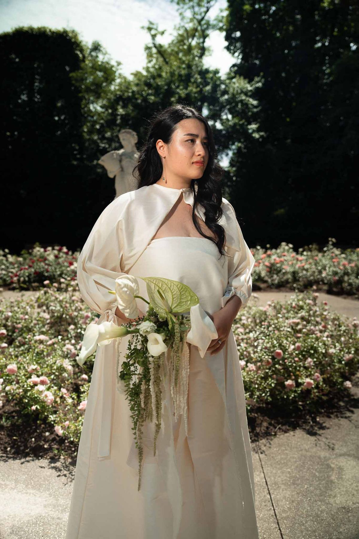 Bridal portrait in a garden