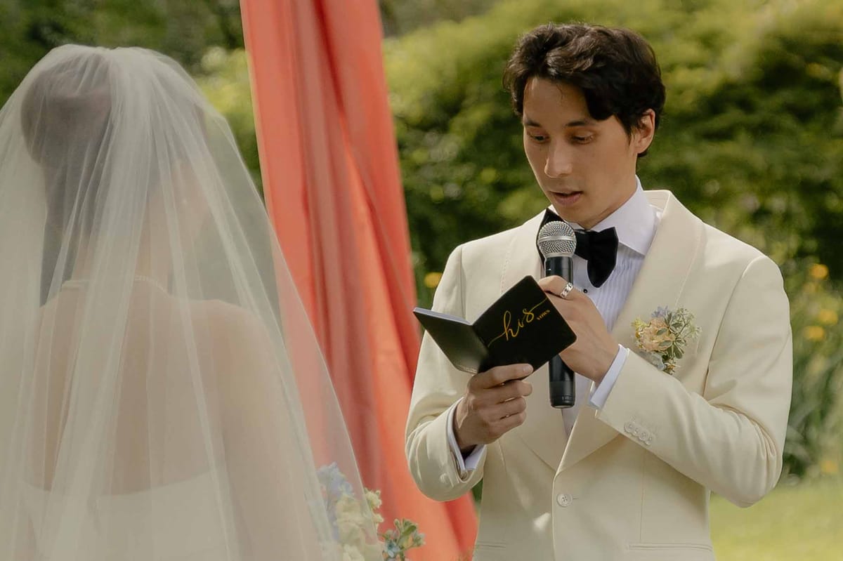 Couple exchanging vows