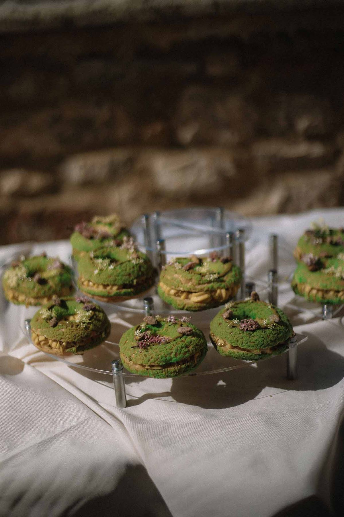 Vegetarian food buffet at reception at Chateau St Victor Lacoste