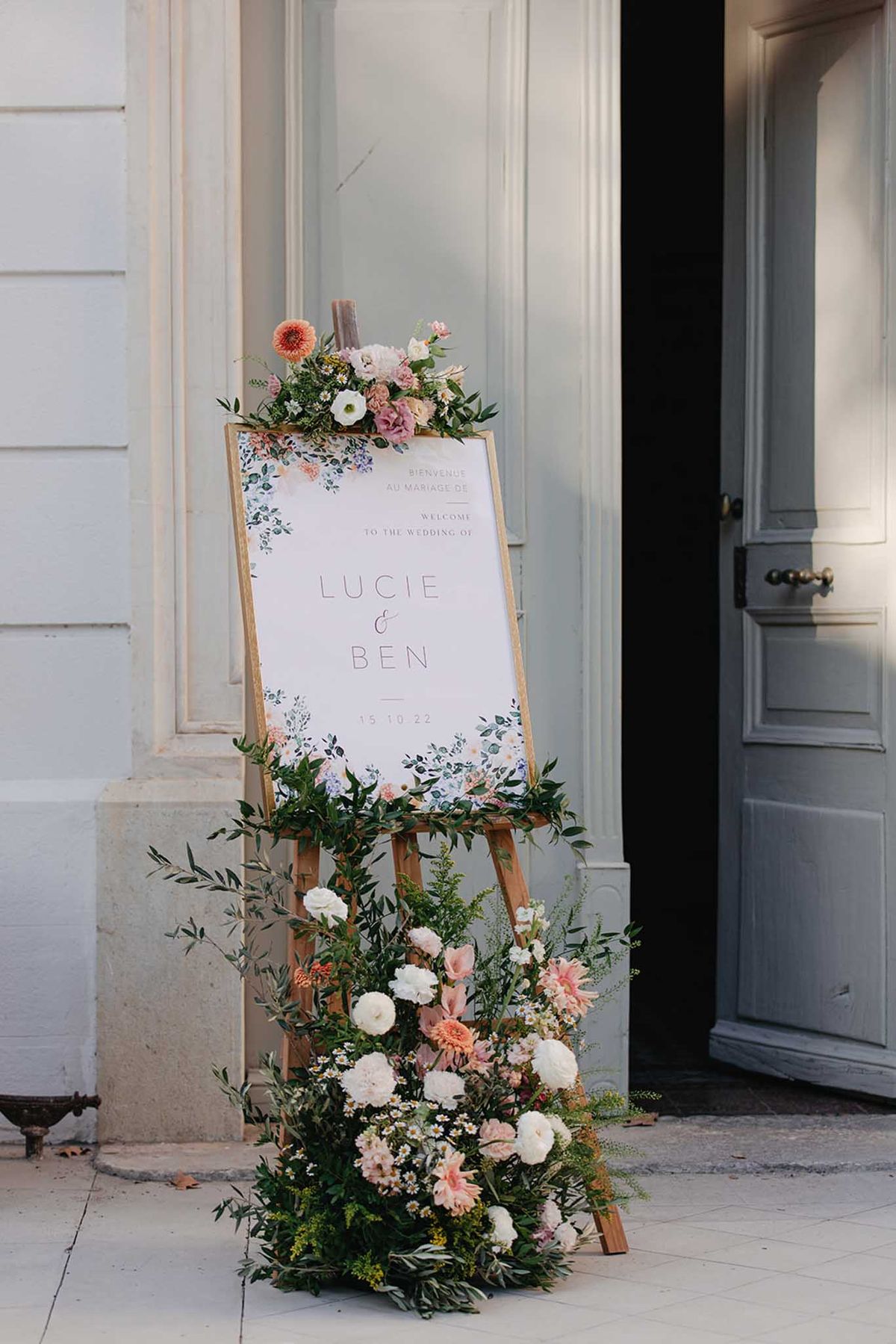 Floral arrangement in a garden