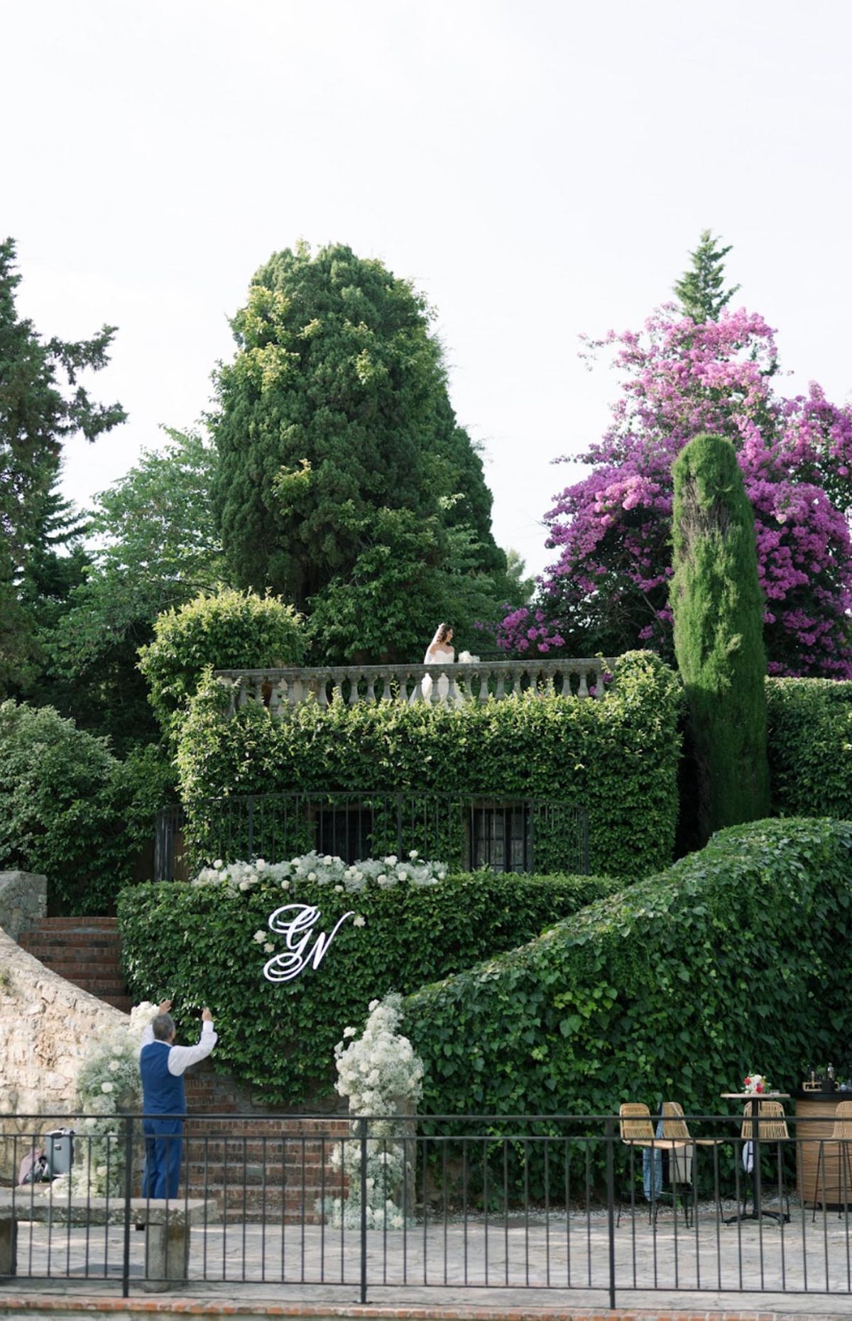 Bridal portrait in a garden
