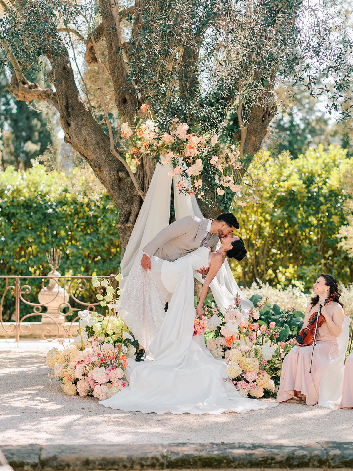 The couple at the altar during the symbolic ceremony