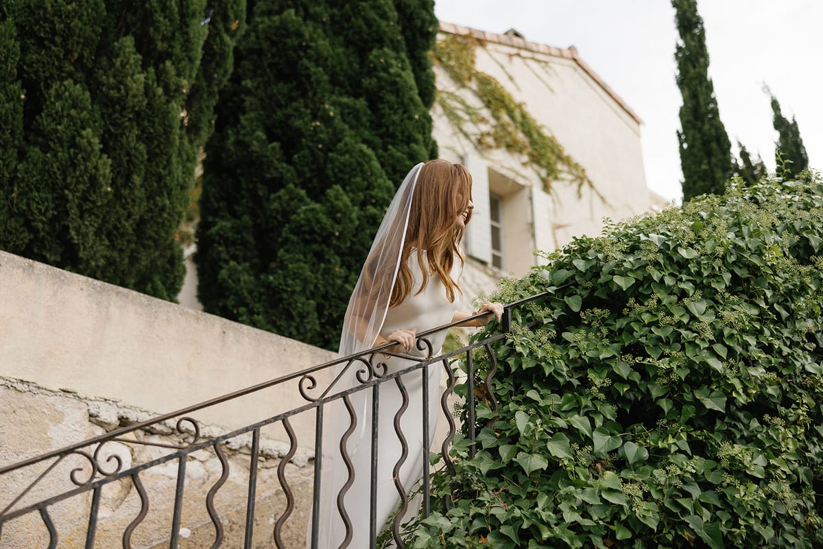 Bella and Jonny on the terraces overlooking the Mediterranean at Domaine de Canaille, Cassis