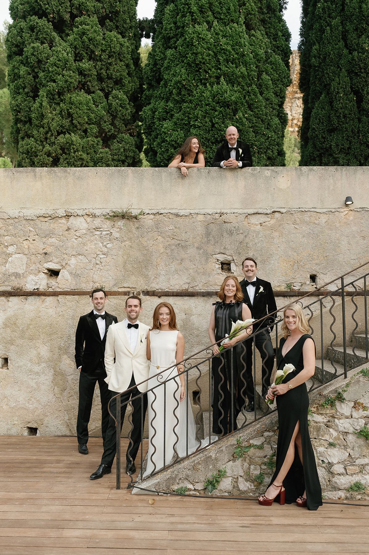 Bella and Jonny on the terraces overlooking the Mediterranean at Domaine de Canaille, Cassis