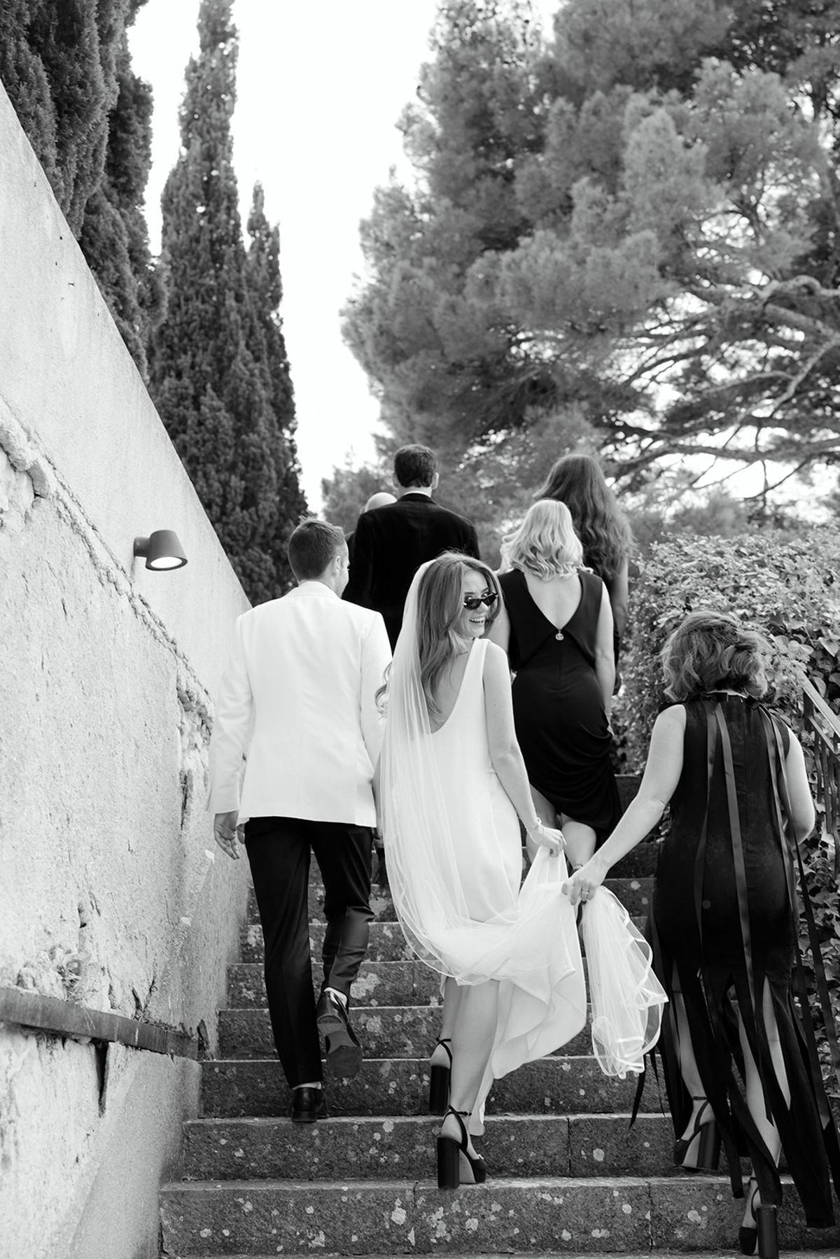 Bella and Jonny on the terraces overlooking the Mediterranean at Domaine de Canaille, Cassis