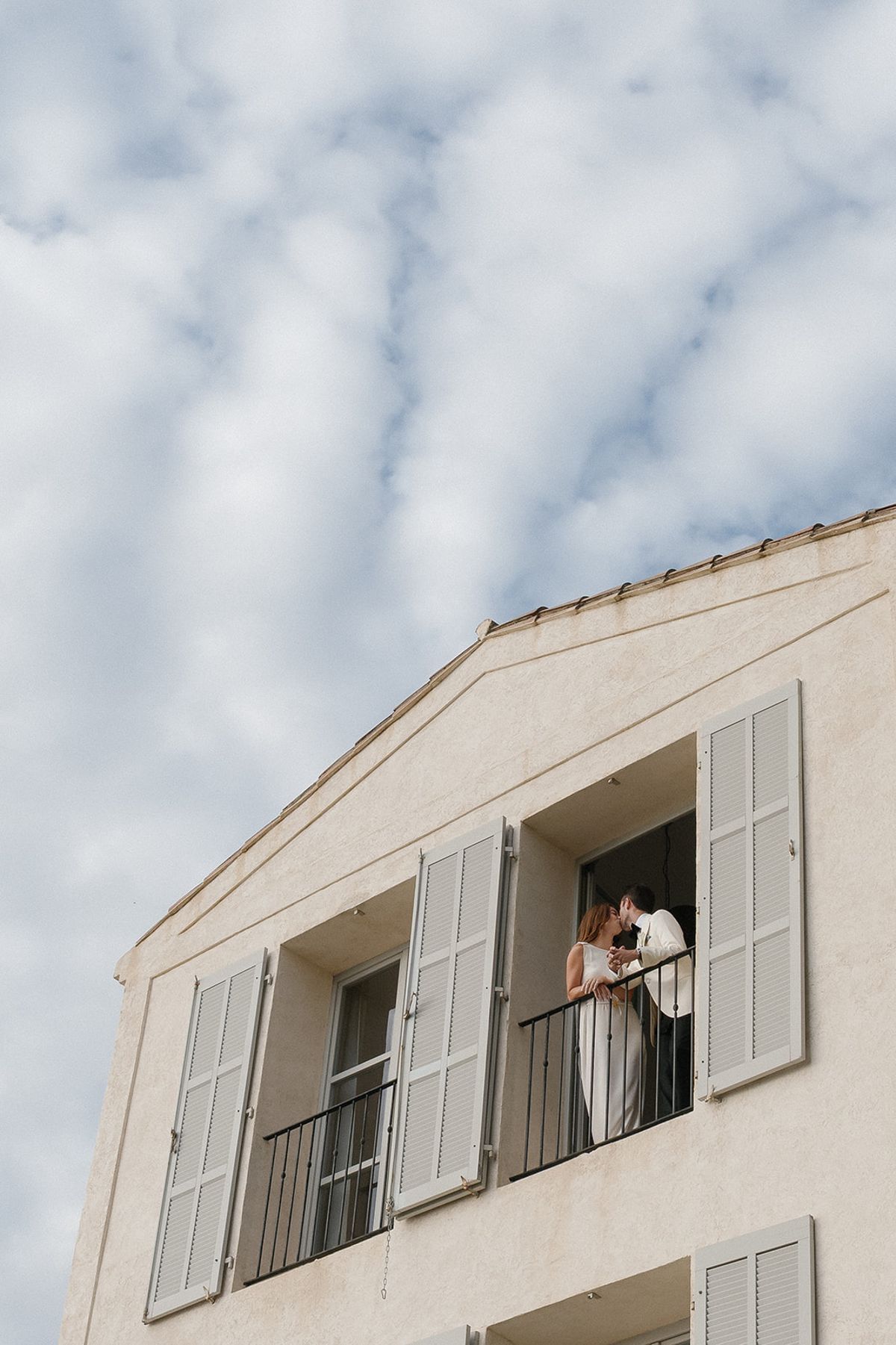 Bella and Jonny on the terraces overlooking the Mediterranean at Domaine de Canaille, Cassis