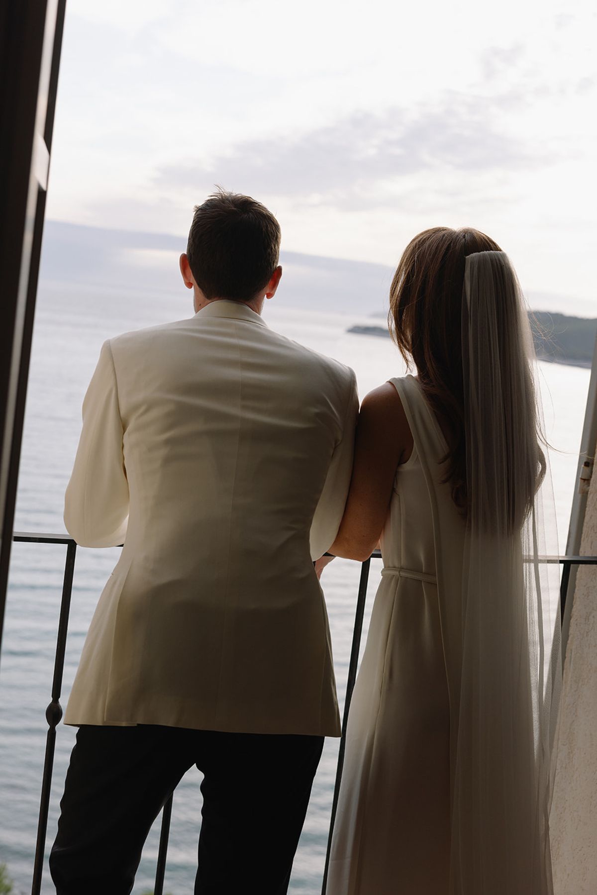 Bella and Jonny on the terraces overlooking the Mediterranean at Domaine de Canaille, Cassis