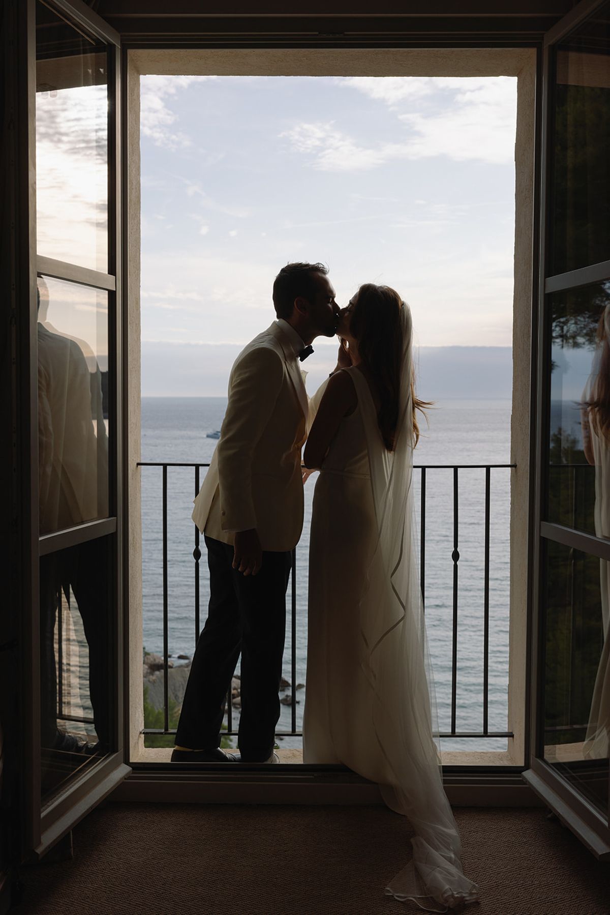 Bella and Jonny on the terraces overlooking the Mediterranean at Domaine de Canaille, Cassis