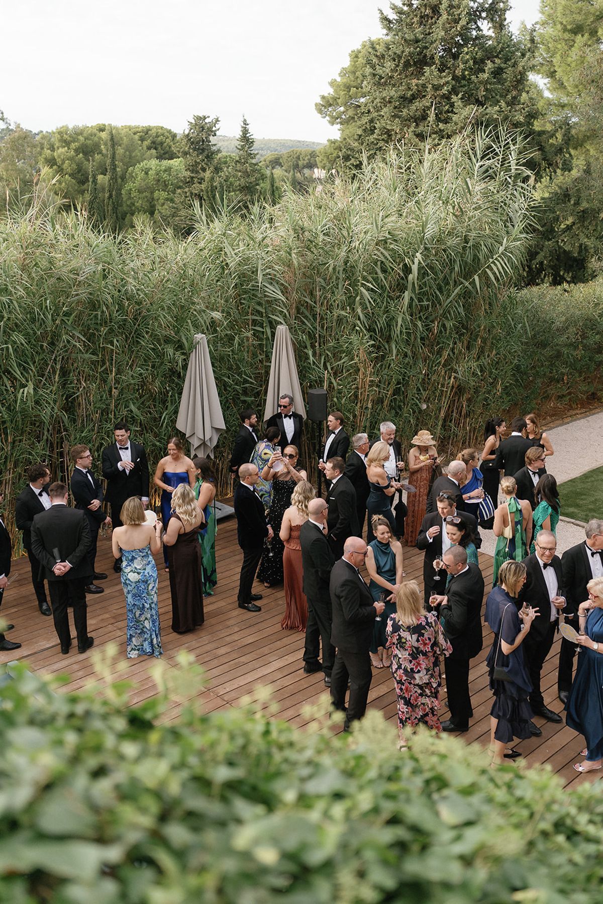 Bella and Jonny’s ceremony on the sea-deck terrace at Domaine de Canaille, Cassis