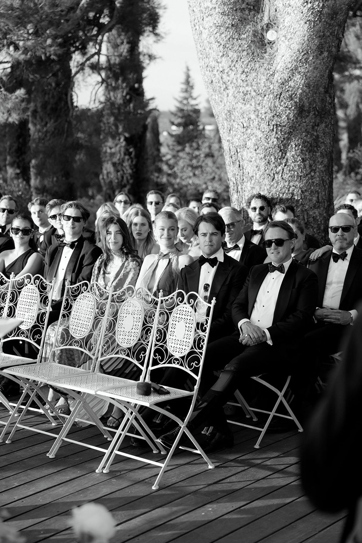 Bella and Jonny’s ceremony on the sea-deck terrace at Domaine de Canaille, Cassis