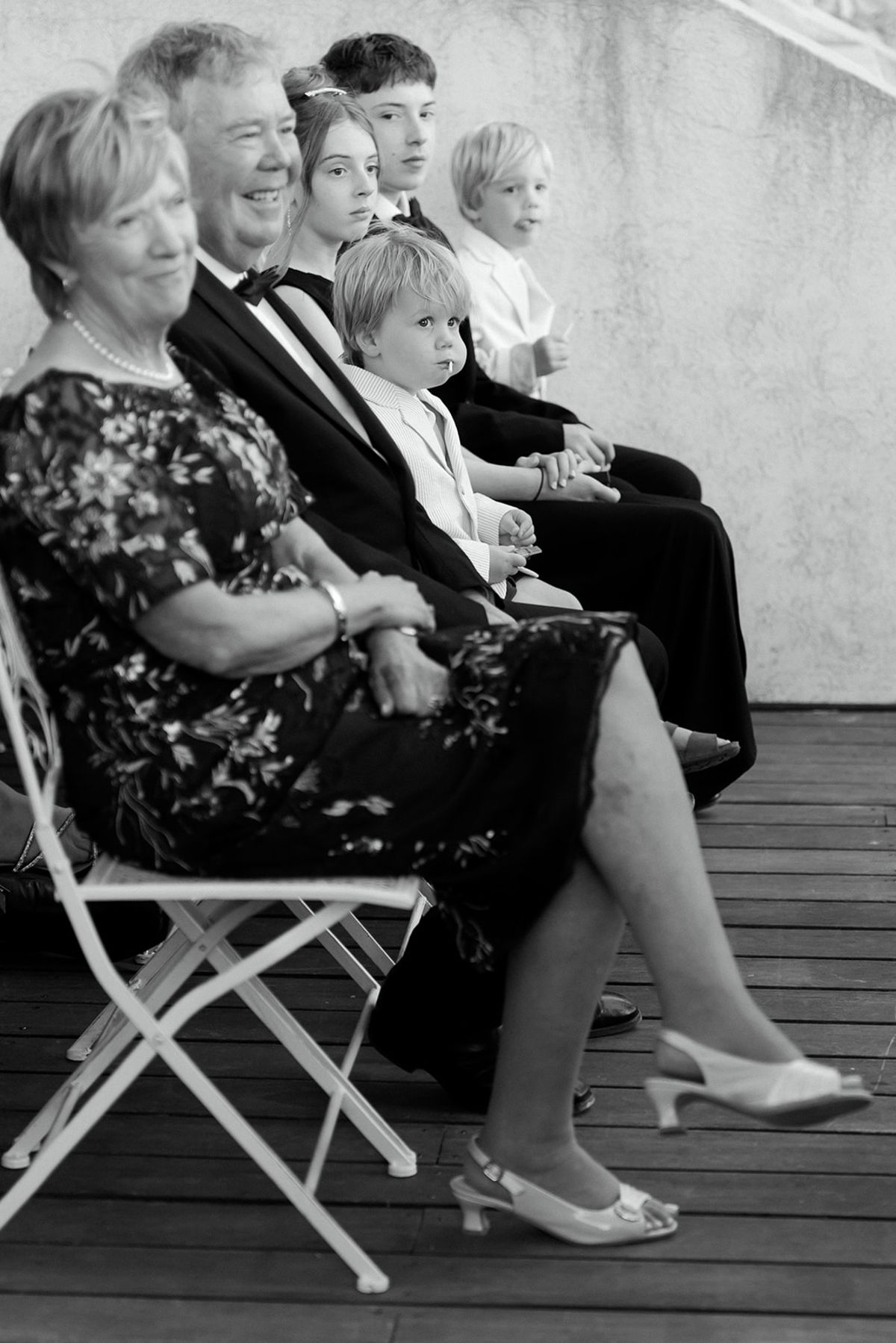 Bella and Jonny’s ceremony on the sea-deck terrace at Domaine de Canaille, Cassis