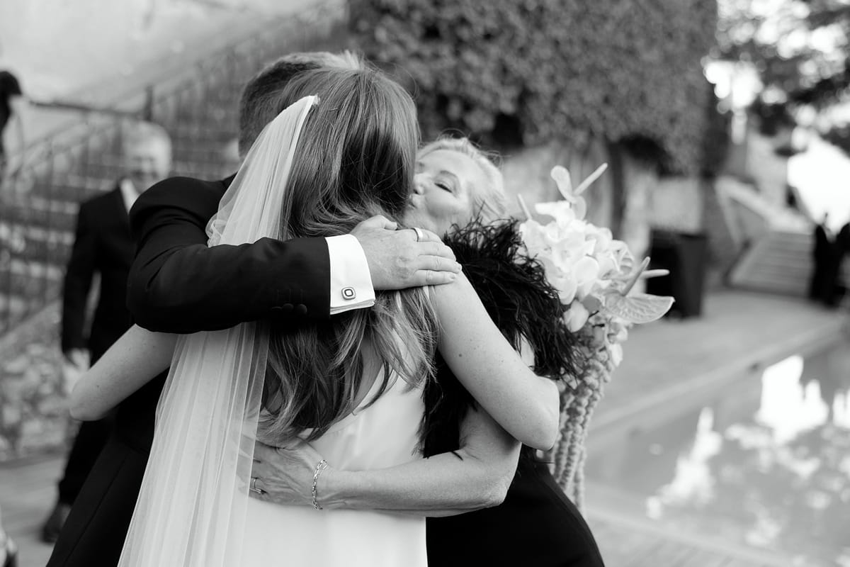 Bella and Jonny’s ceremony on the sea-deck terrace at Domaine de Canaille, Cassis