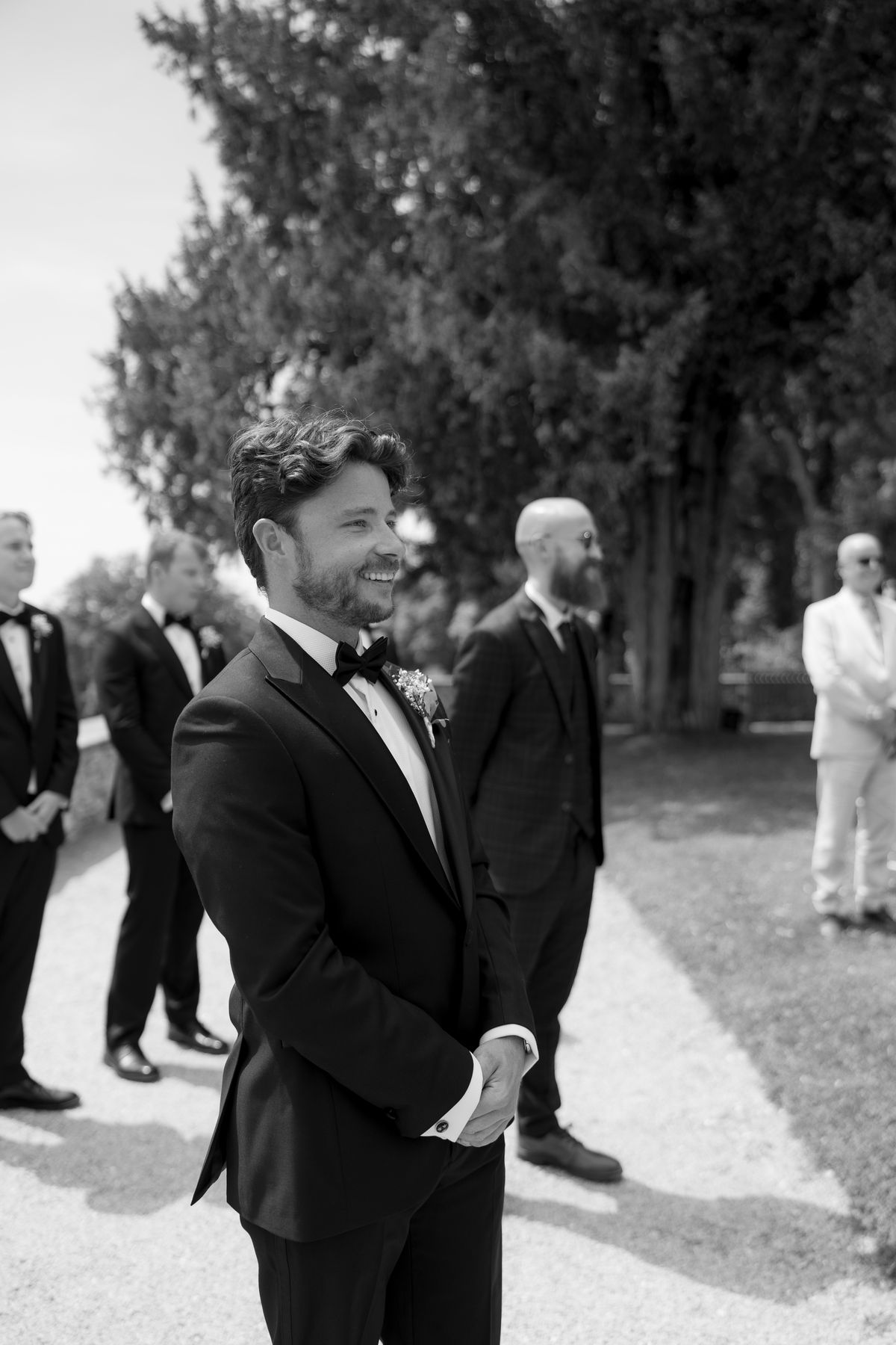 Amy and Oscar's outdoor ceremony on the garden terrace at Chateau de Cazenac in the Dordogne