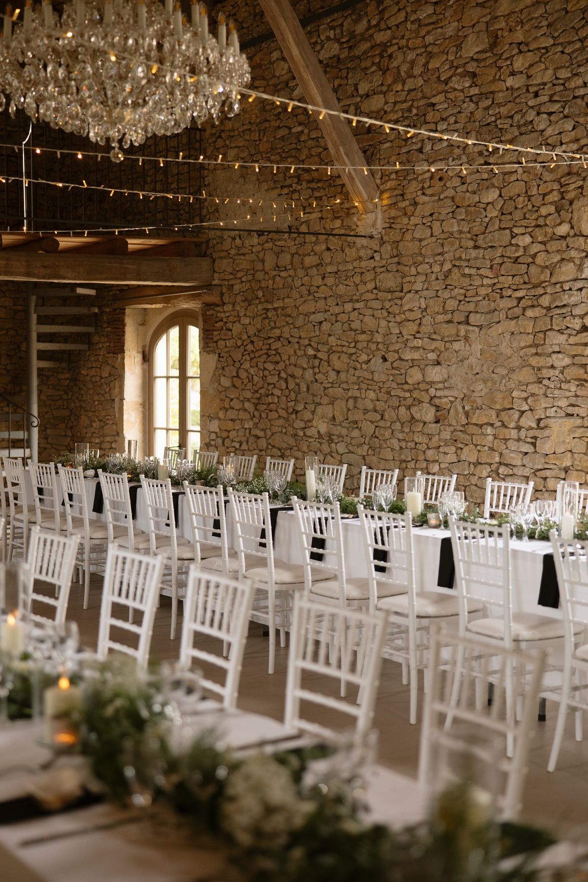 Amy and Oscar's barn reception at Chateau de Cazenac in the Dordogne