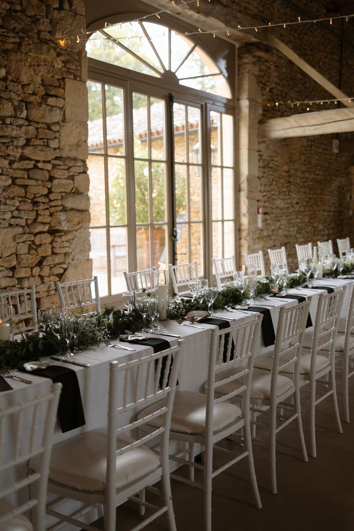 Amy and Oscar's barn reception at Chateau de Cazenac in the Dordogne