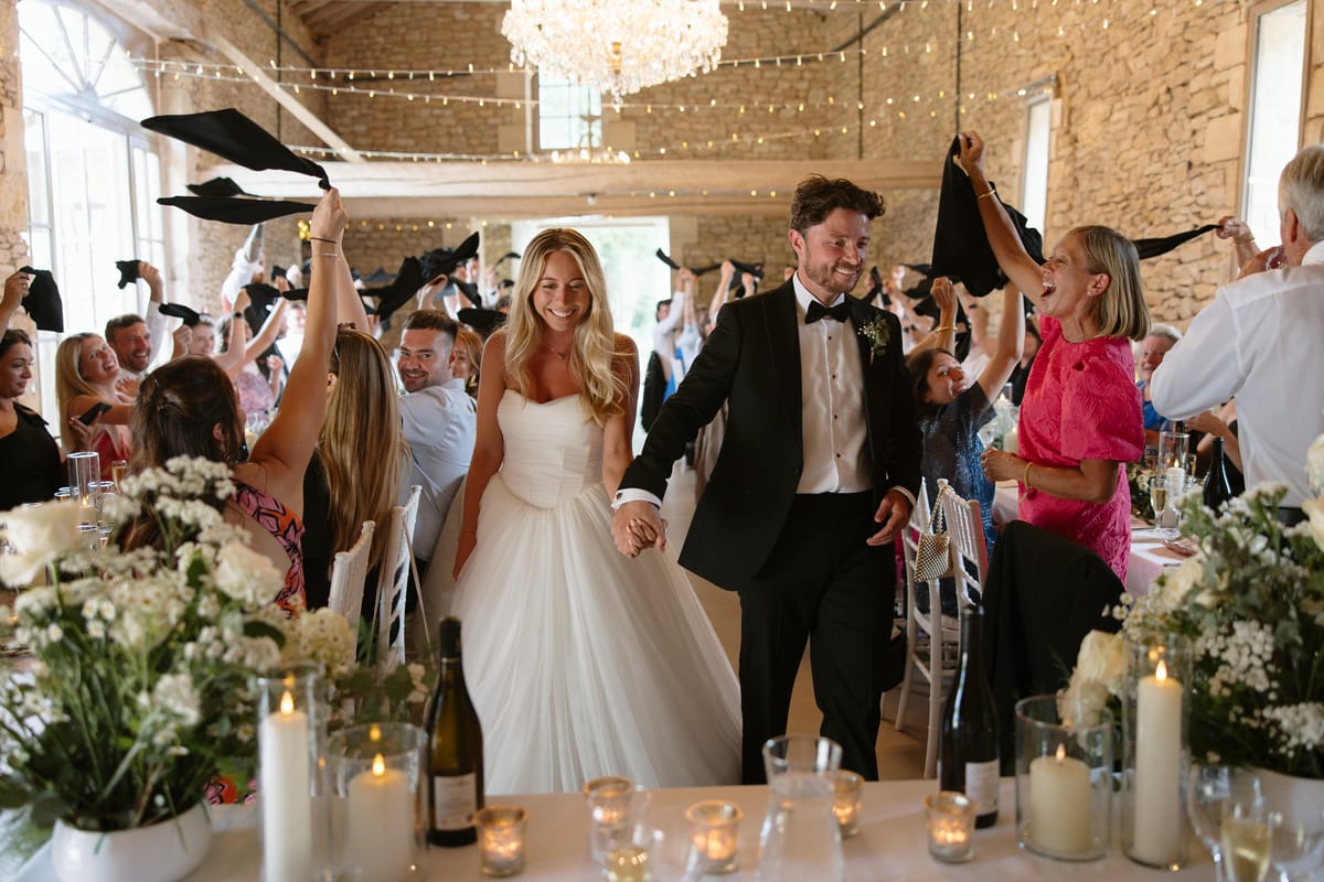 Amy and Oscar's barn reception at Chateau de Cazenac in the Dordogne