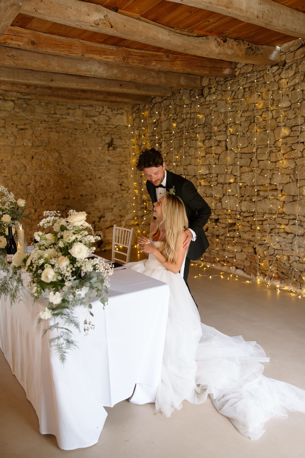 Amy and Oscar's barn reception at Chateau de Cazenac in the Dordogne