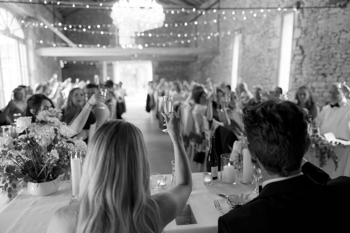 Amy and Oscar's barn reception at Chateau de Cazenac in the Dordogne