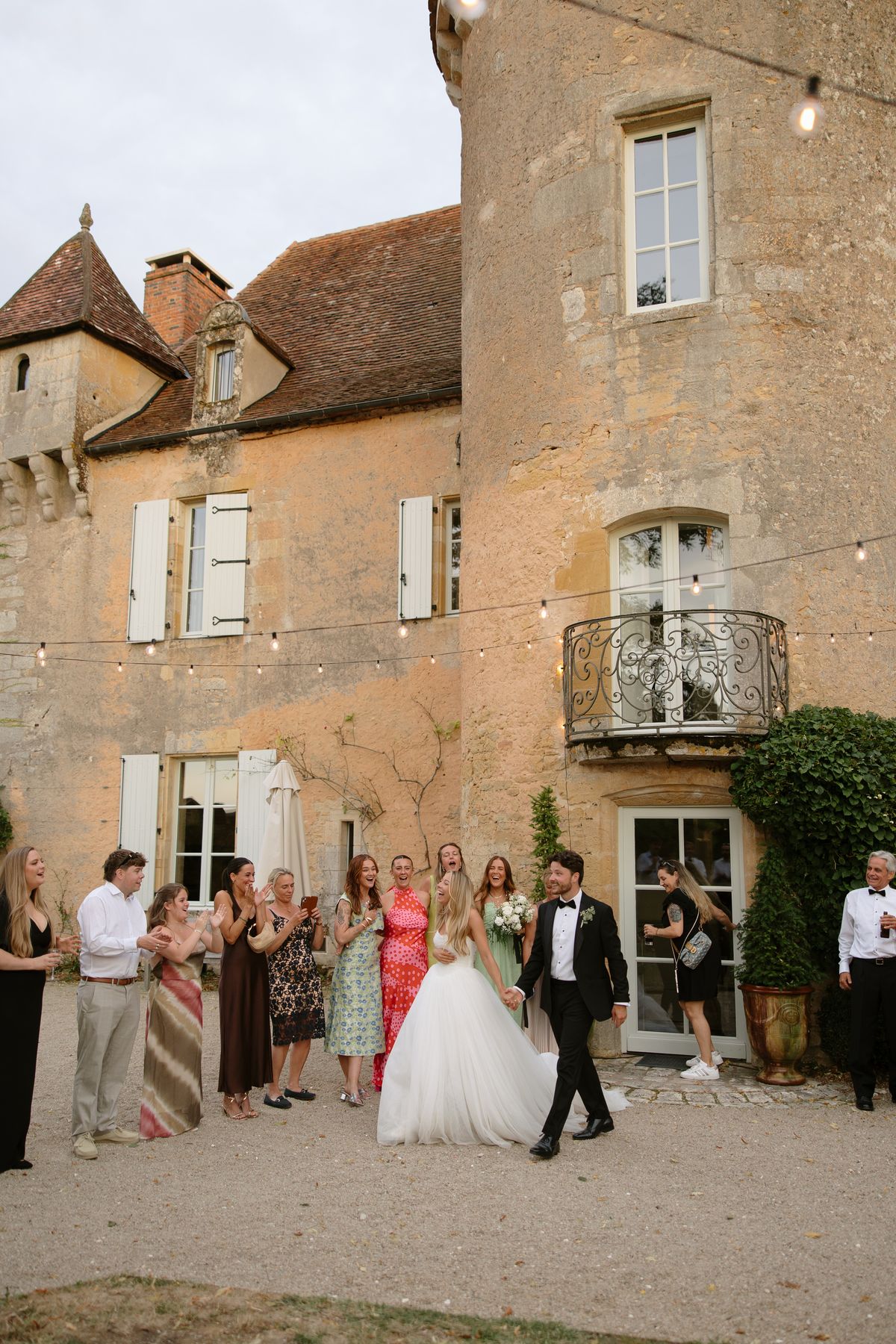 Amy and Oscar's barn reception at Chateau de Cazenac in the Dordogne