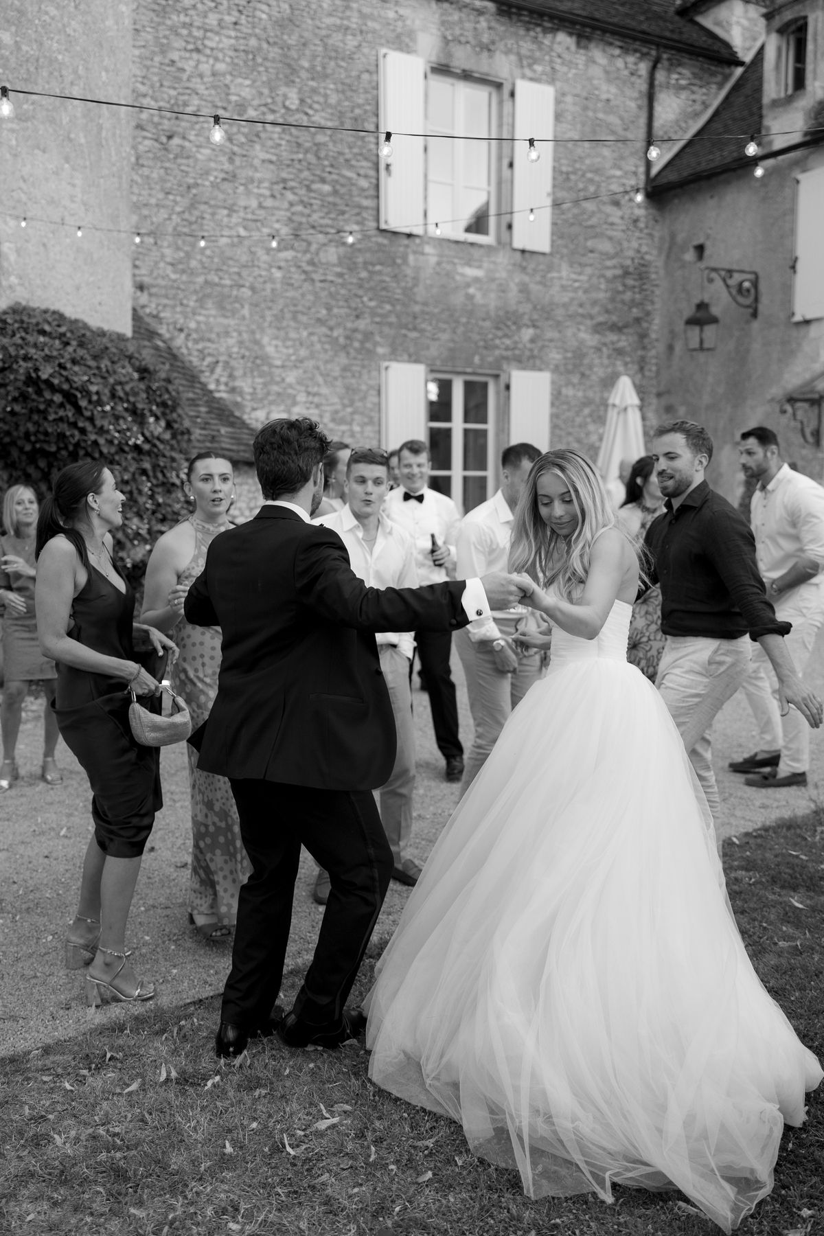 Amy and Oscar's barn reception at Chateau de Cazenac in the Dordogne