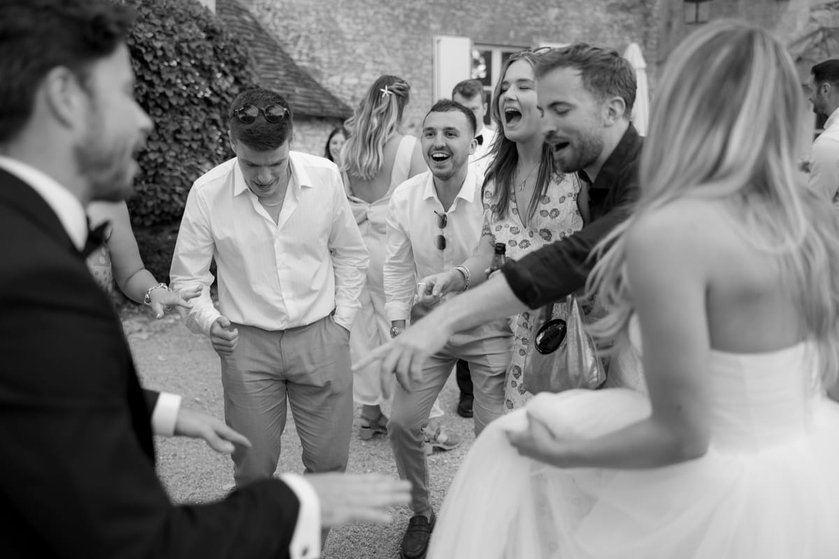 Amy and Oscar's barn reception at Chateau de Cazenac in the Dordogne